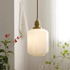 Henry White Glass & Brass Pendant Light