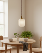 Henry White Glass & Brass Pendant Light