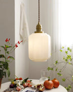 Henry White Glass & Brass Pendant Light