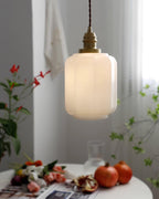 Henry White Glass & Brass Pendant Light