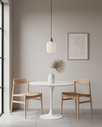 Henry White Glass & Brass Pendant Light
