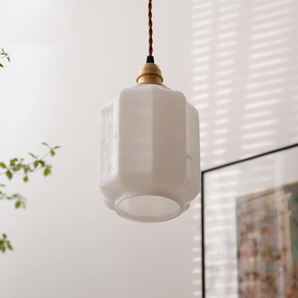 Henry White Glass & Brass Pendant Light
