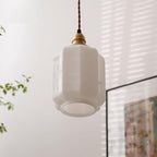 Henry White Glass & Brass Pendant Light
