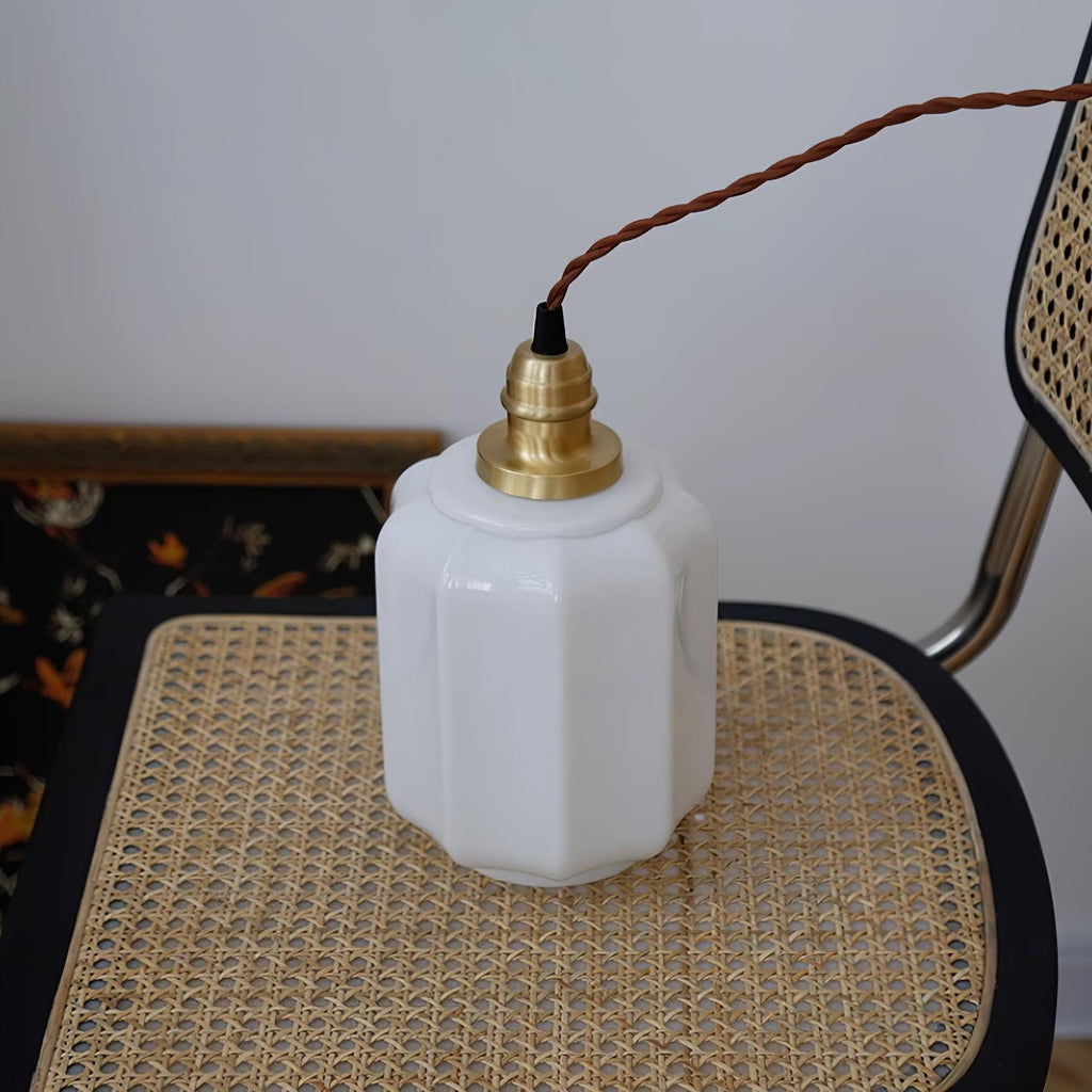 Henry White Glass & Brass Pendant Light