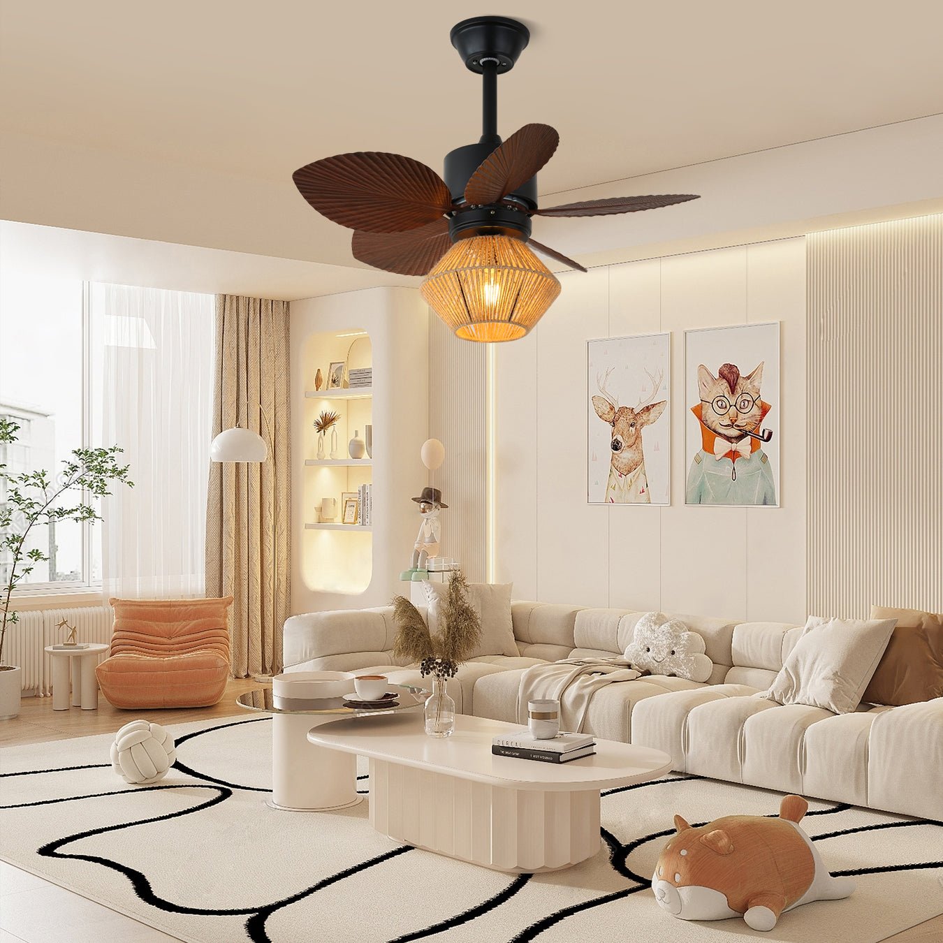 Isla Tropical Leaf Blade Ceiling Light