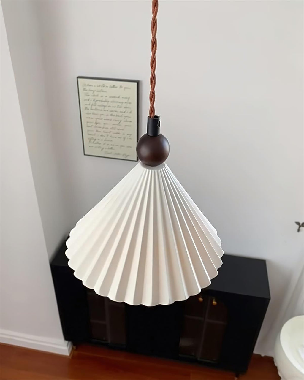 Ceramic Pleated Pendant Light