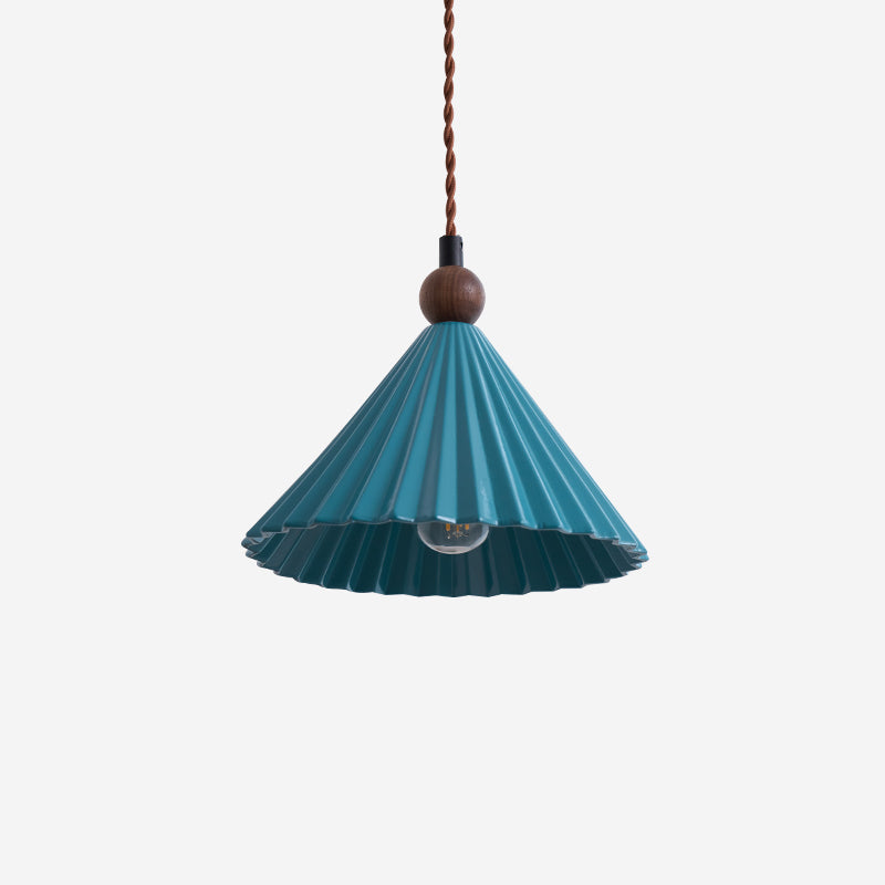 Ceramic Pleated Pendant Light