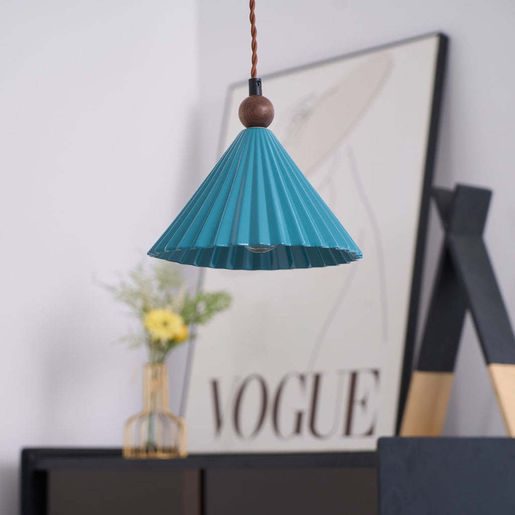 Ceramic Pleated Pendant Light