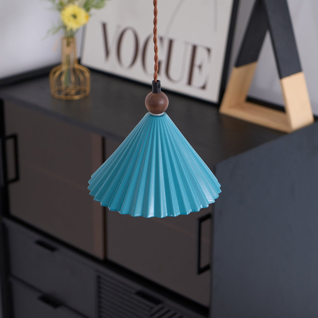 Ceramic Pleated Pendant Light