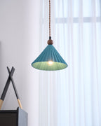 Ceramic Pleated Pendant Light