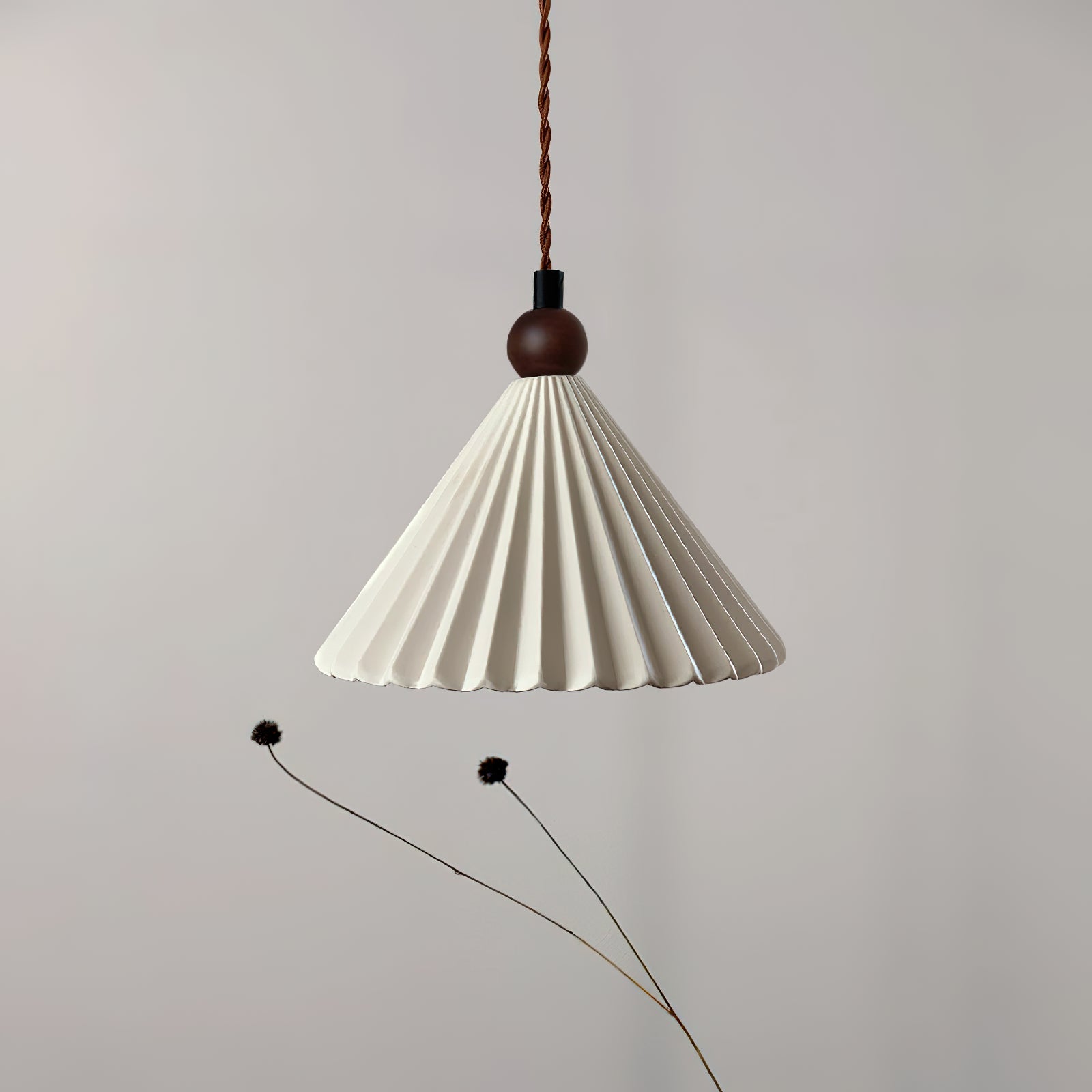 Ceramic Pleated Pendant Light