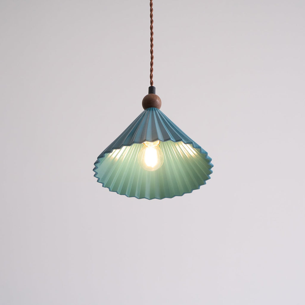 Ceramic Pleated Pendant Light