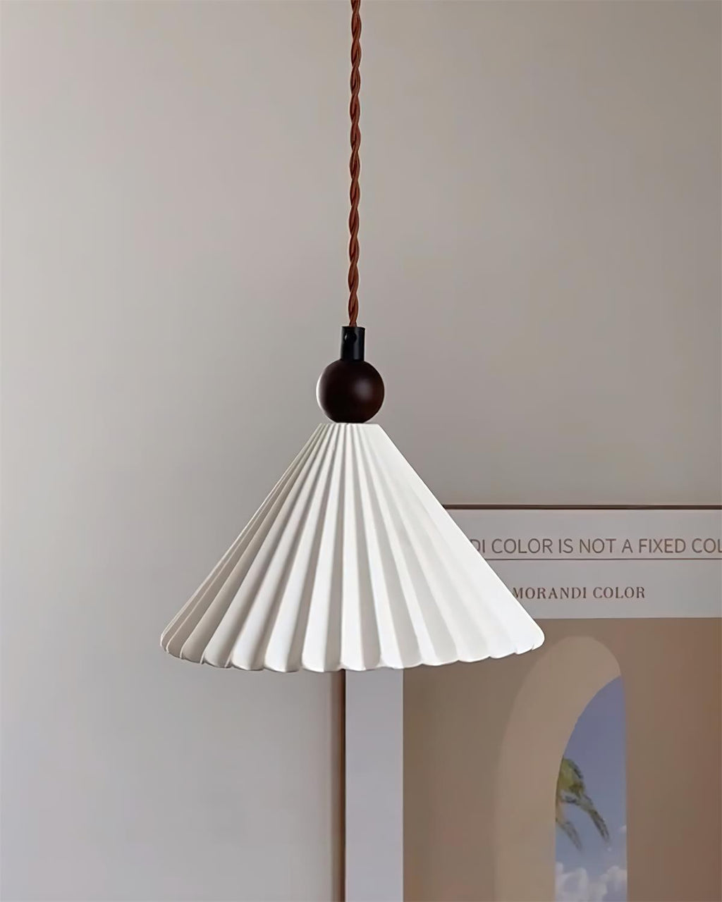 Ceramic Pleated Pendant Light
