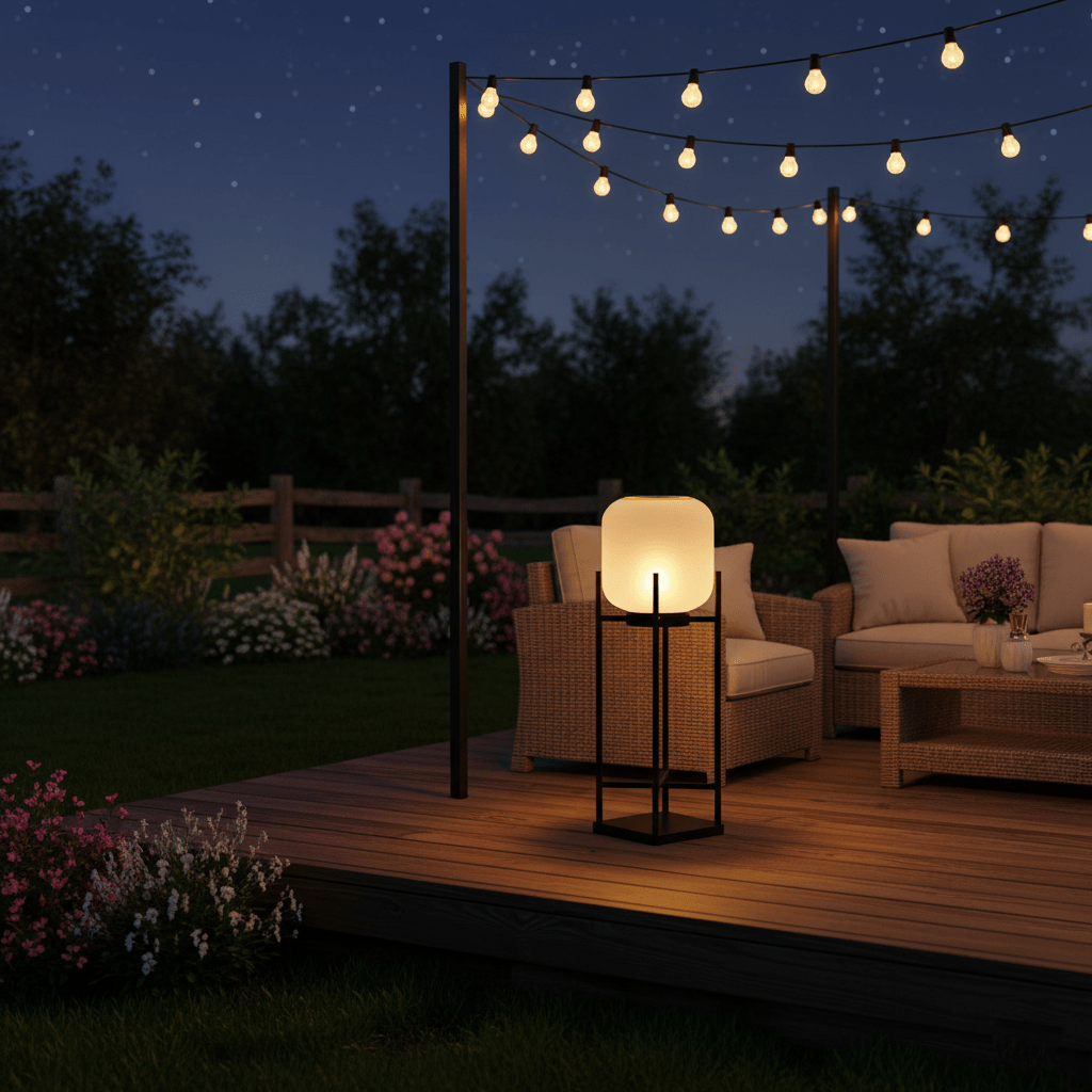 Ember Cylindrical Garden Solar Outdoor Light