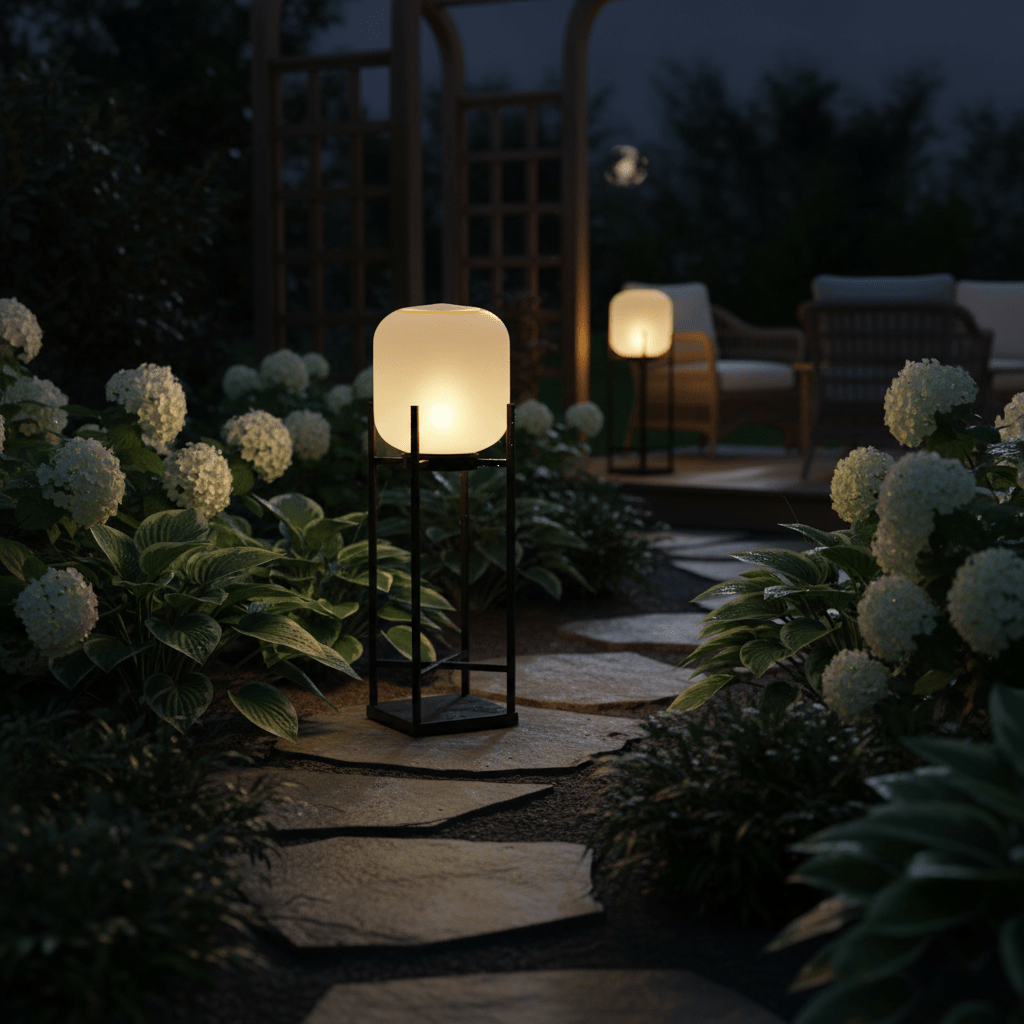Ember Cylindrical Garden Solar Outdoor Light