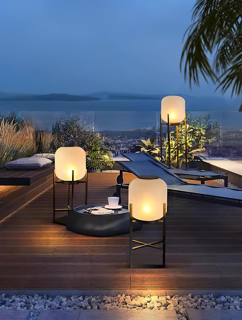 Ember Cylindrical Garden Solar Outdoor Light