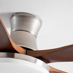 Designer Brass Wood Blade Fan Light Fixture