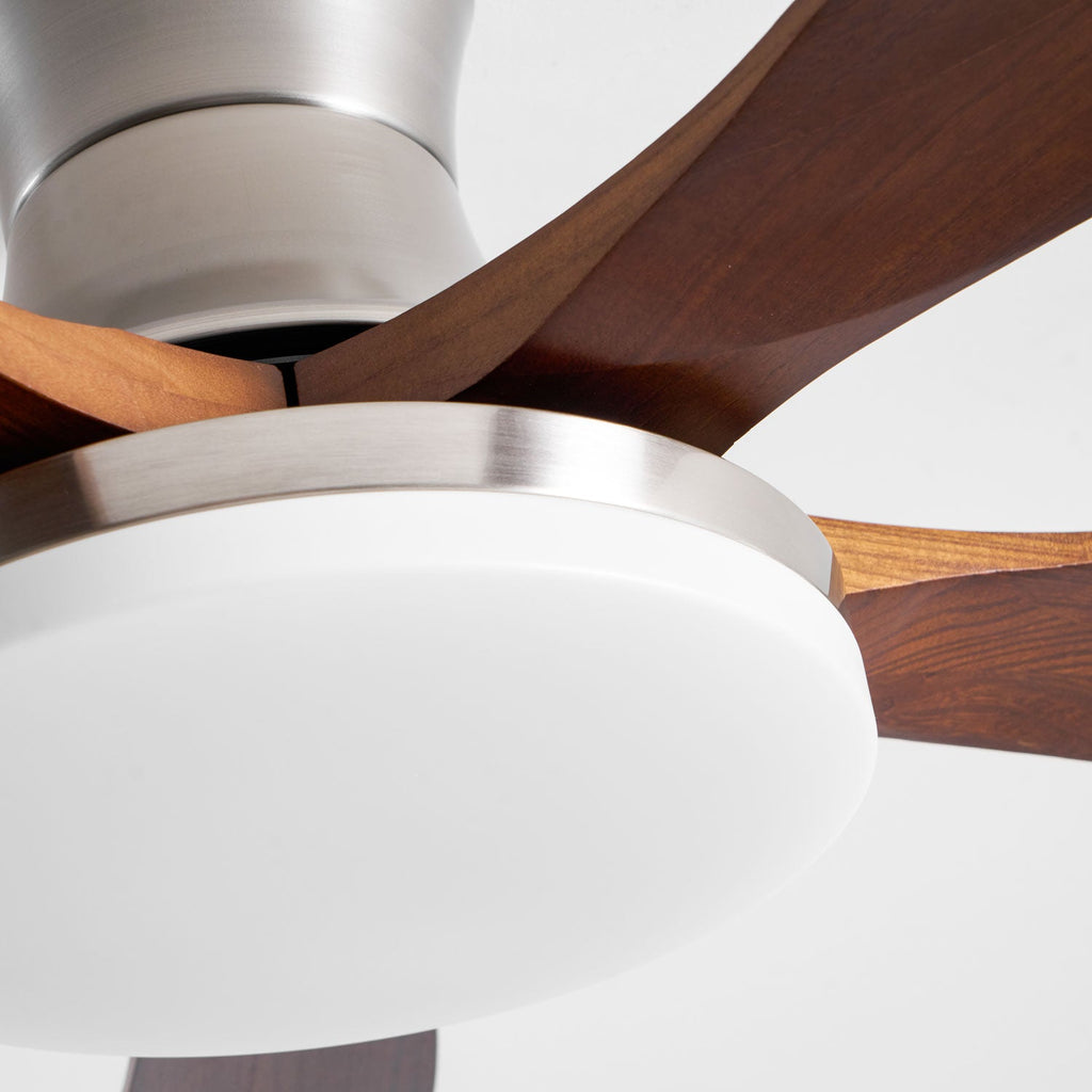 Designer Brass Wood Blade Fan Light Fixture