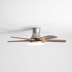 Designer Brass Wood Blade Fan Light Fixture