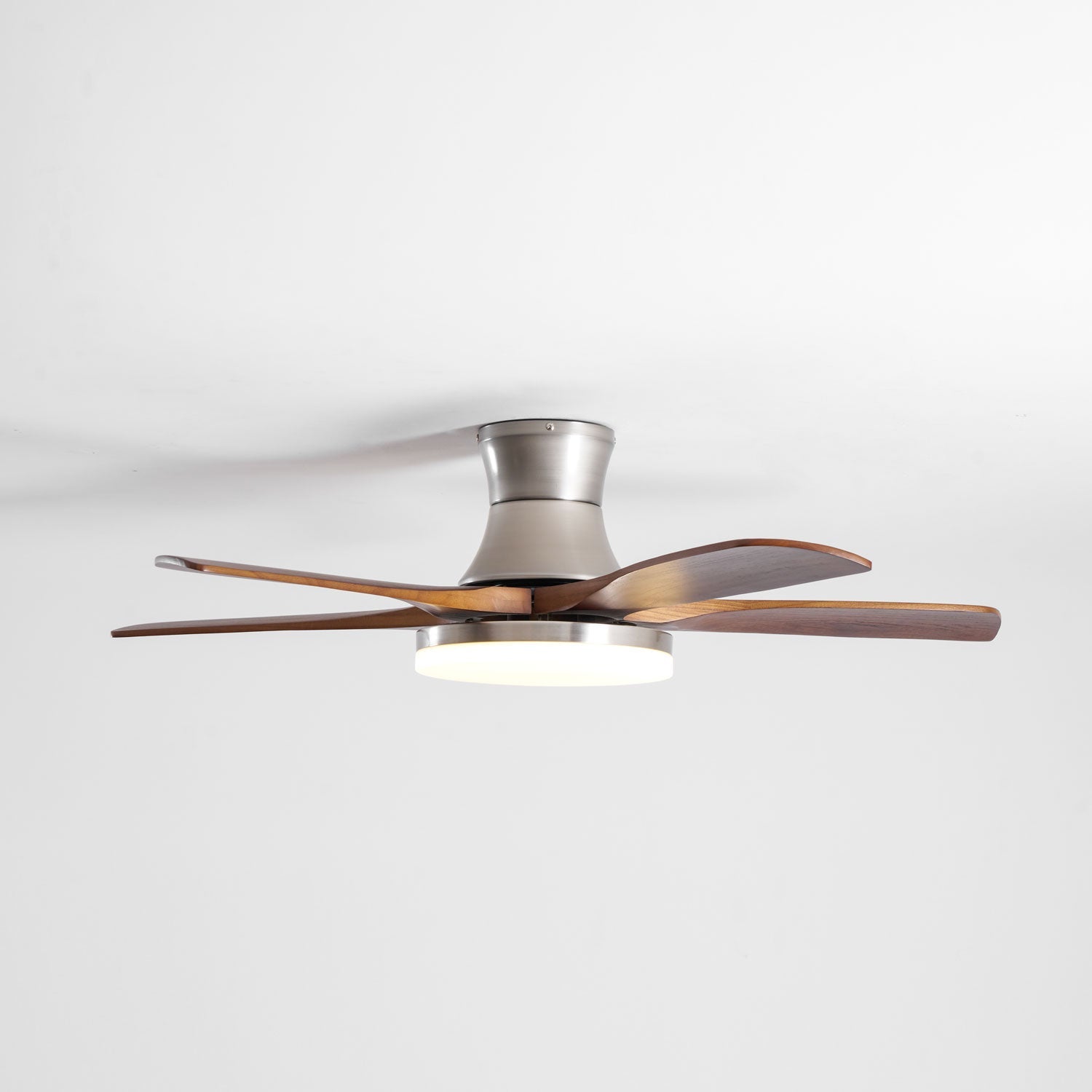 Designer Brass Wood Blade Fan Light Fixture