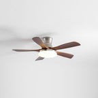 Designer Brass Wood Blade Fan Light Fixture