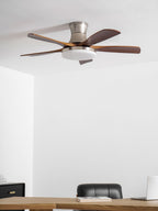 Designer Brass Wood Blade Fan Light Fixture