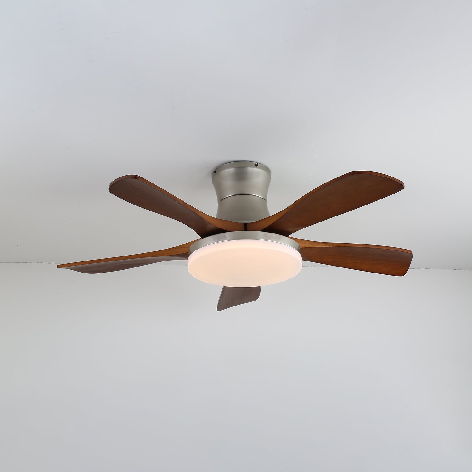 Designer Brass Wood Blade Fan Light Fixture