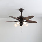 Lily Bloom Sculpted Wood Ceiling Fan Light