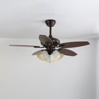 Lily Bloom Sculpted Wood Ceiling Fan Light