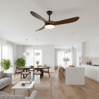 Maverick Sculpted Wood Blade Ceiling Fan Light