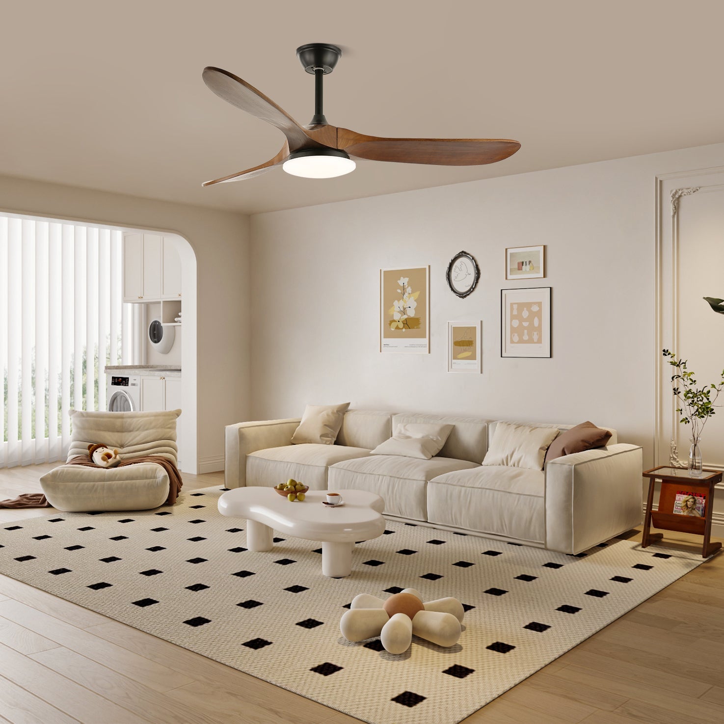 Artisan Woodgrain ABS Blade Fan Light