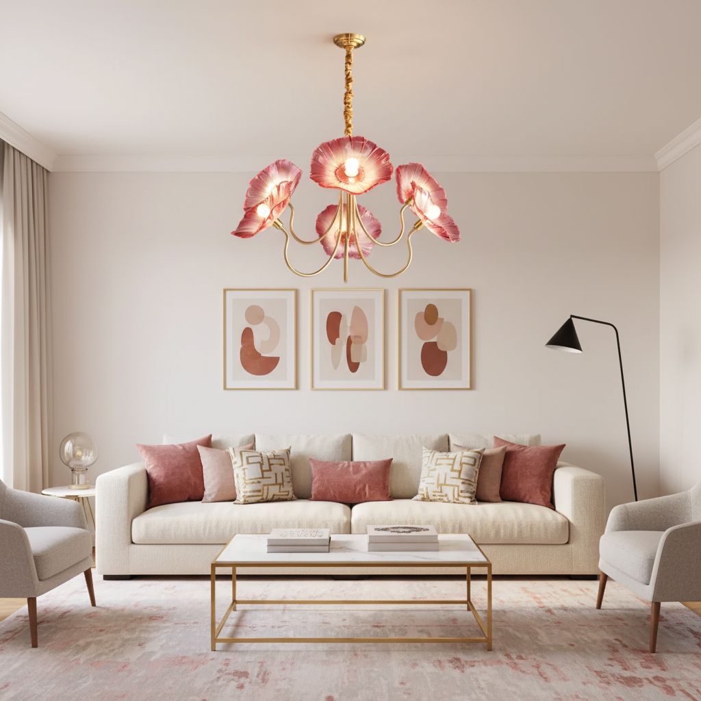 Murano Floral Glass Chandelier
