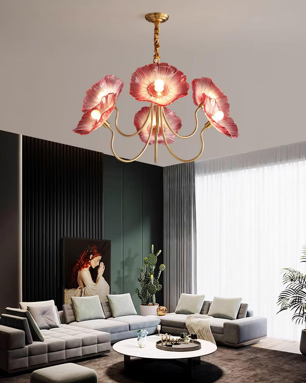 Murano Floral Glass Chandelier