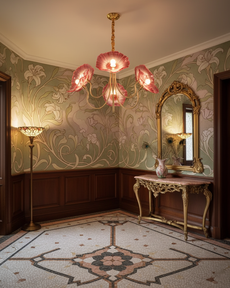 Murano Floral Glass Chandelier
