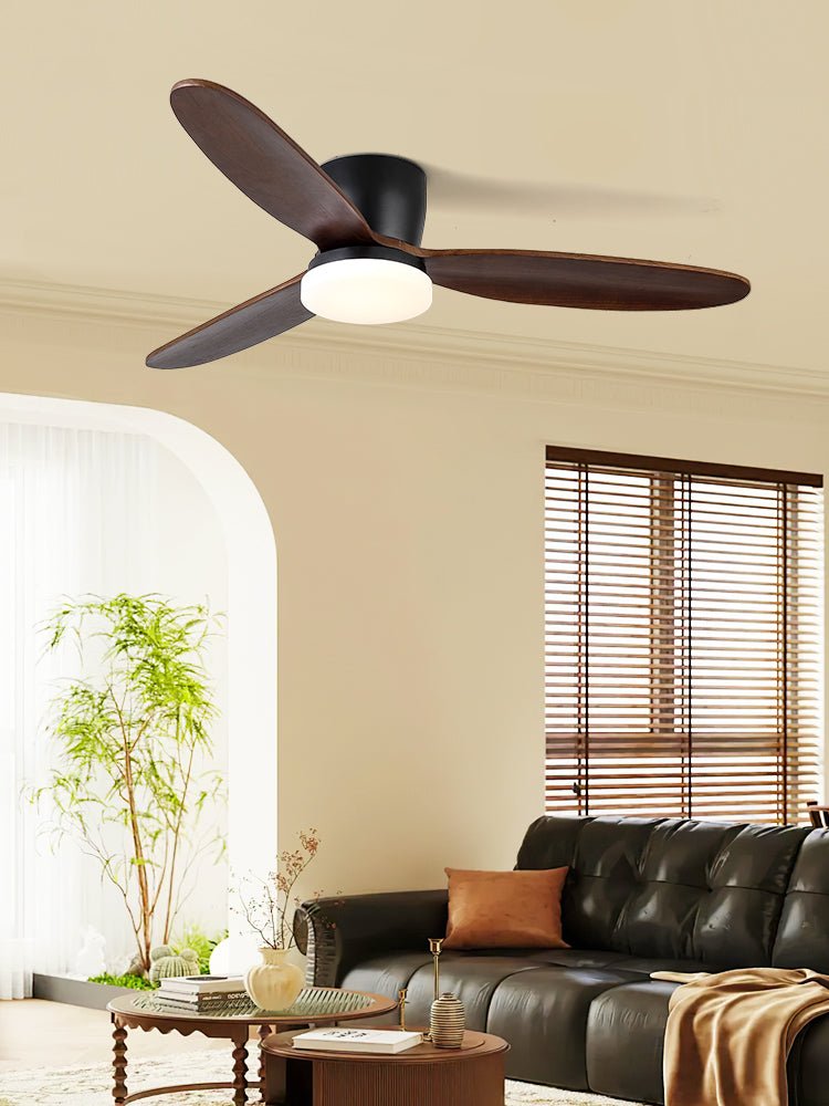 Nocturnus Sculpted Walnut Halo Ceiling Light