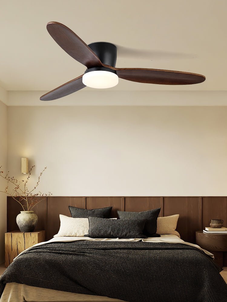Nocturnus Sculpted Walnut Halo Ceiling Light