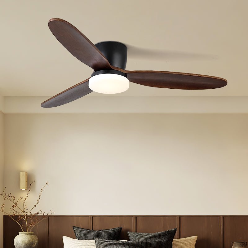 Nocturnus Sculpted Walnut Halo Ceiling Light