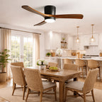 Nordic Wood Blade Ceiling Fan Light