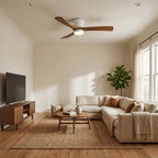 Nordic Wood Blade Ceiling Fan Light