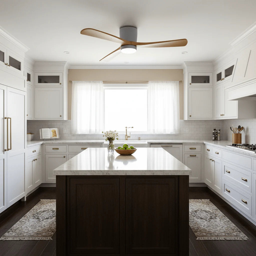 Nordic Wood Blade Ceiling Fan Light
