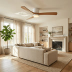Nordic Wood Blade Ceiling Fan Light