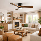 Nordic Wood Blade Ceiling Fan Light