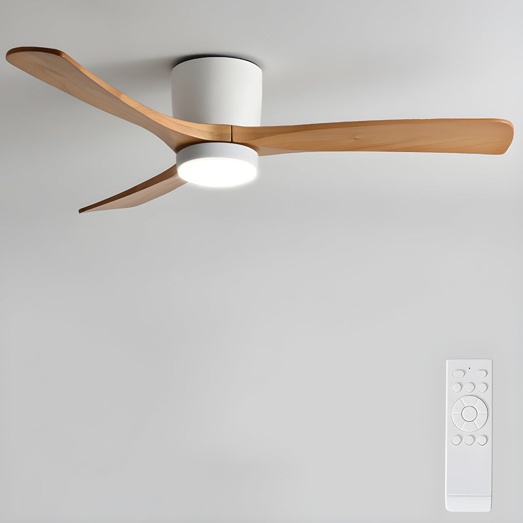 Nordic Wood Blade Ceiling Fan Light