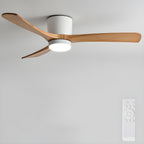 Nordic Wood Blade Ceiling Fan Light