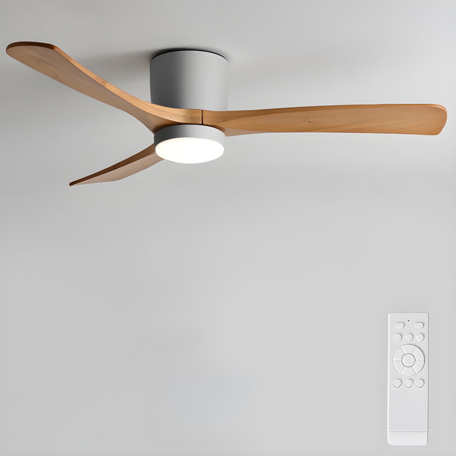 Nordic Wood Blade Ceiling Fan Light