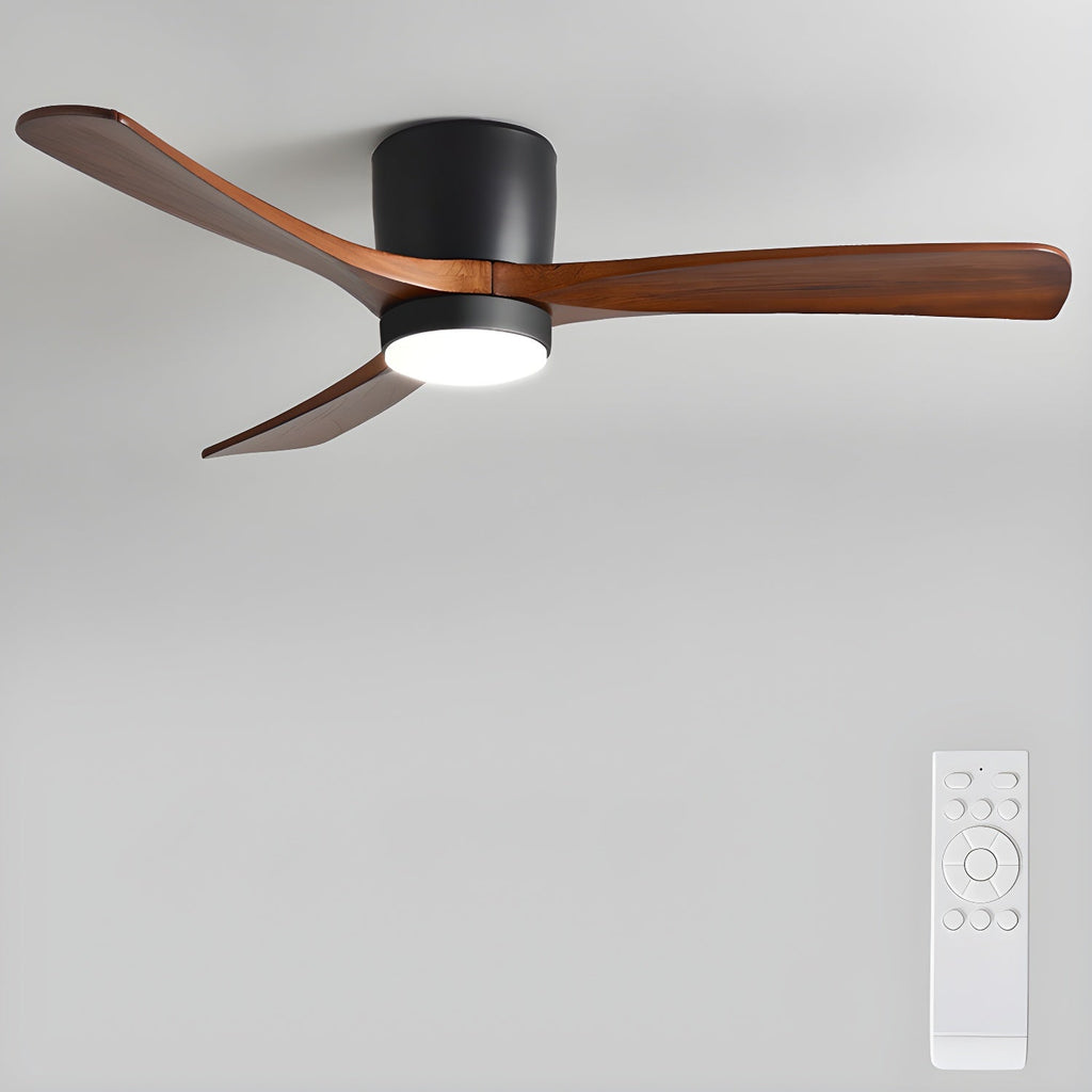 Nordic Wood Blade Ceiling Fan Light
