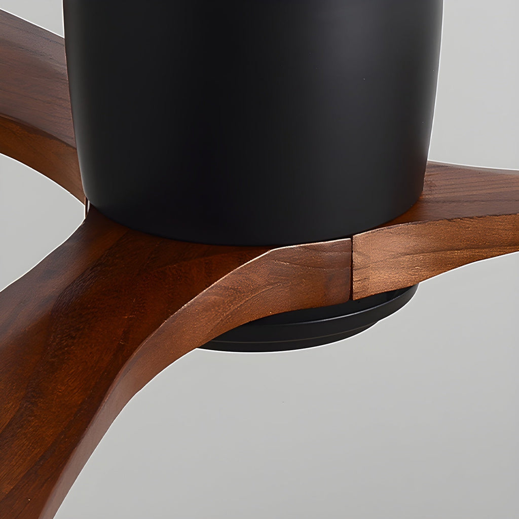 Nordic Wood Blade Ceiling Fan Light