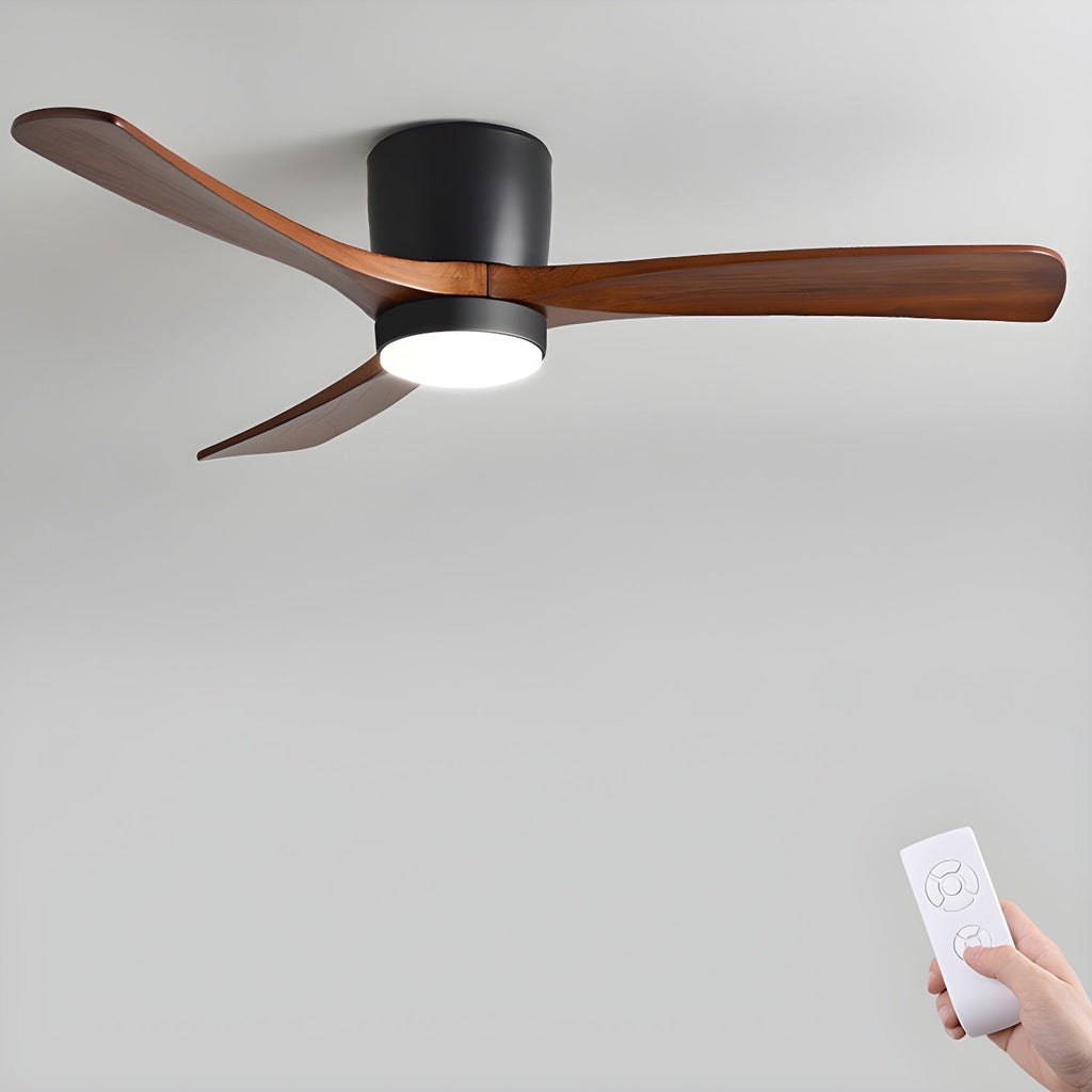 Nordic Wood Blade Ceiling Fan Light