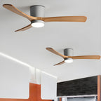 Nordic Wood Blade Ceiling Fan Light