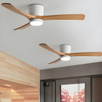 Nordic Wood Blade Ceiling Fan Light